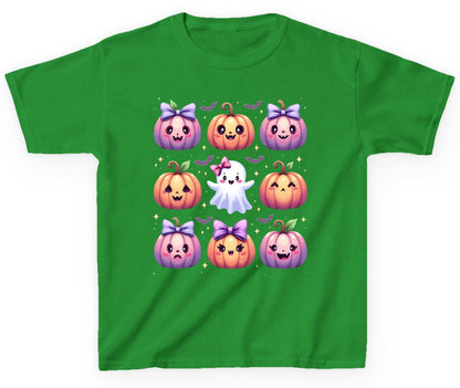 Kawaii Halloween Pumpkins kawaii Halloween Youth T-Shirt Irish Green product mockup