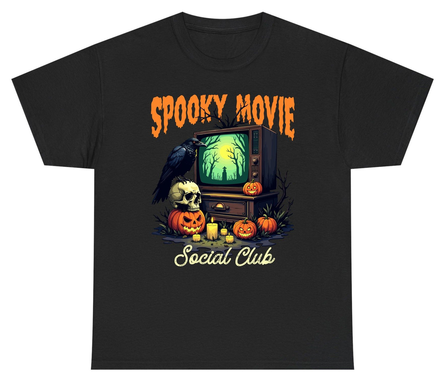 Spooky Movie Social Club Halloween Youth T-Shirt Black product mockup
