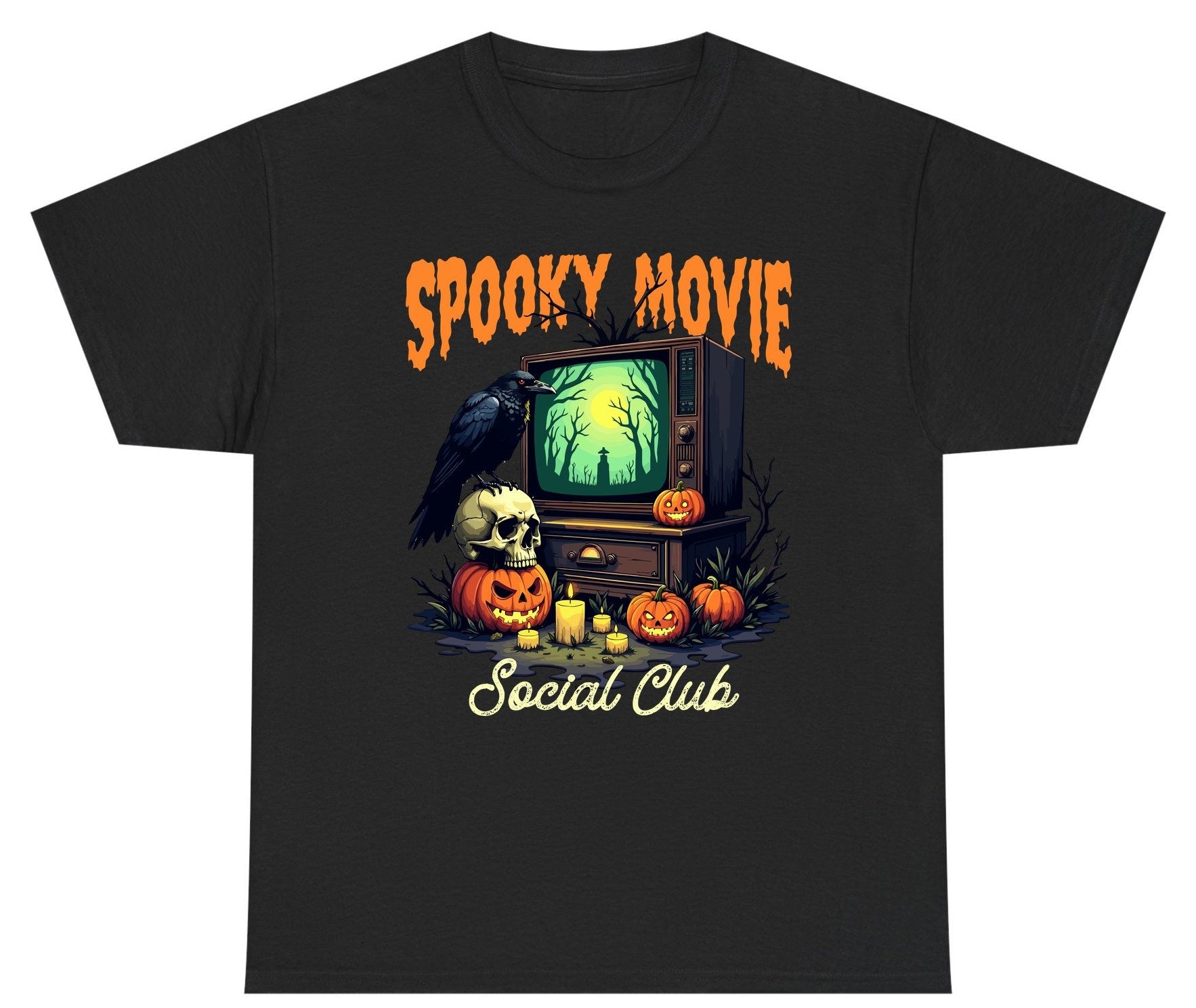 Spooky Movie Social Club Halloween Youth T-Shirt Black product mockup