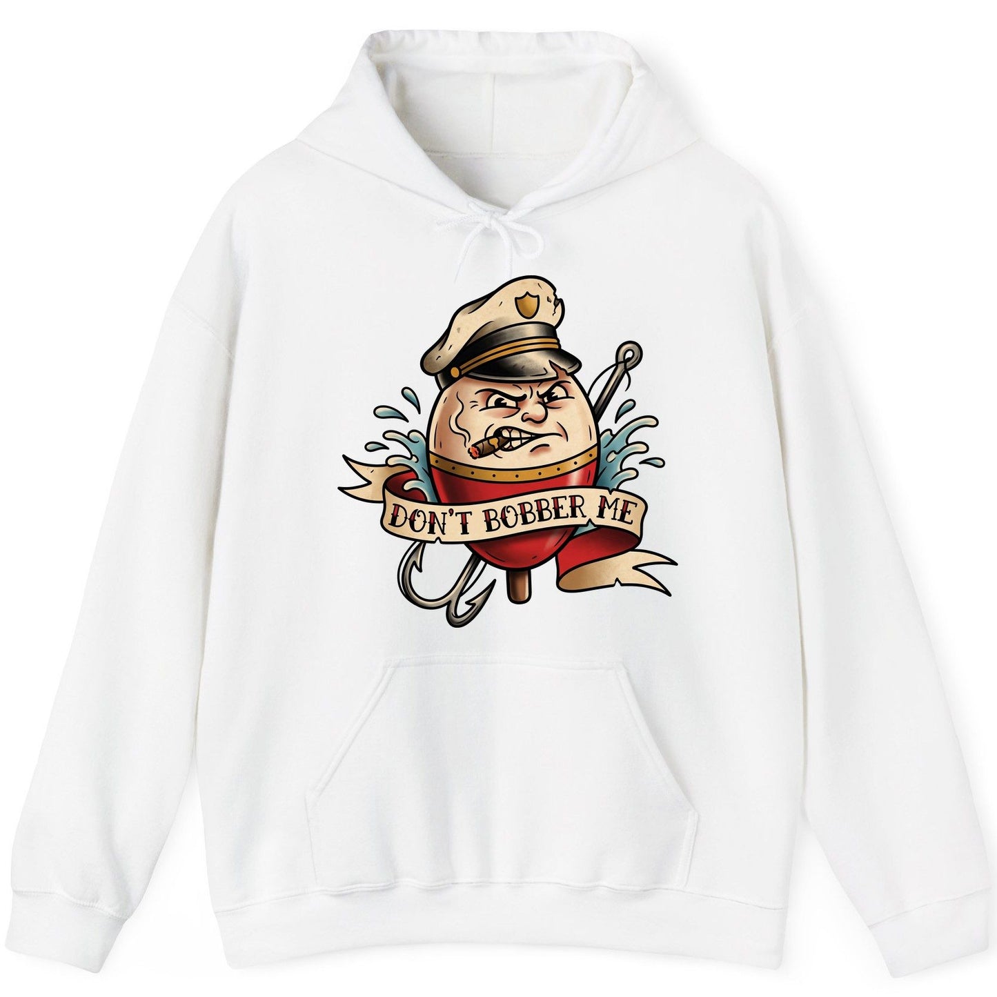 Don't Bobber Me fishing Hoodie White product mockup