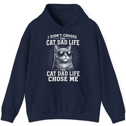 I Didn't Choose the Cat Dad Life the Cat Dad Life Chose Me cat dad Hoodie Navy product mockup