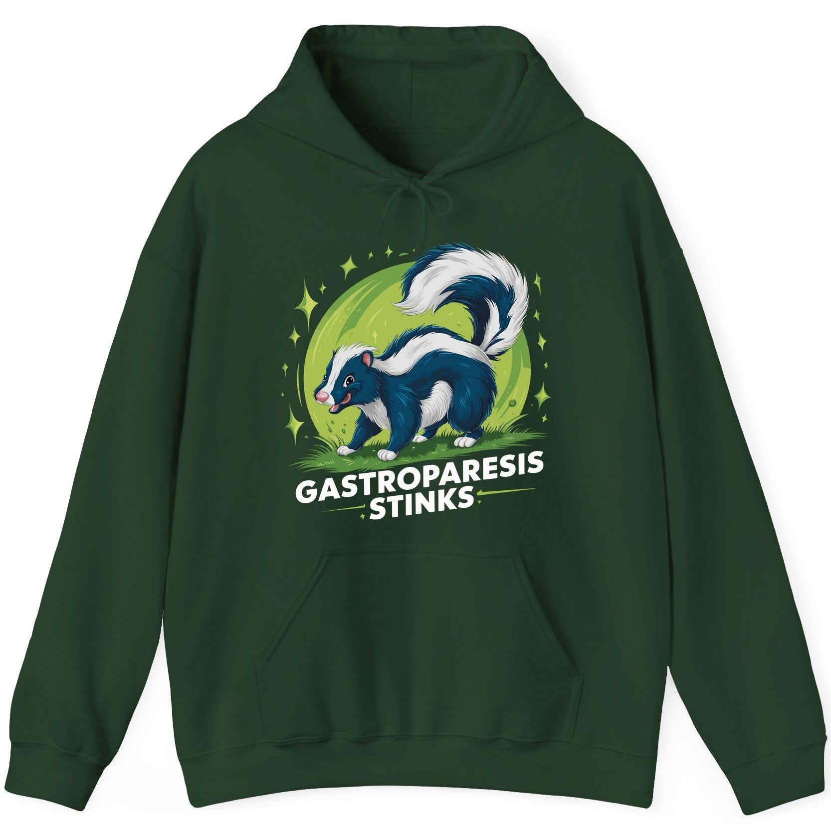 Gastroparesis Stinks gastroparesis awareness Hoodie Forest Green product mockup