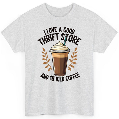 I Love a Good Thrift Store and 8 Iced Coffee coffee and thrifting T-Shirt Ash product mockup