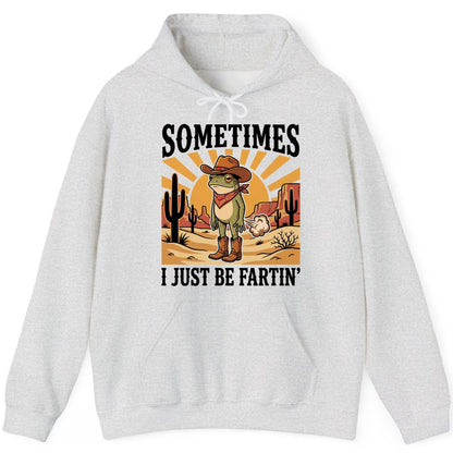 Sometimes It Just Be Fartin' cowboy frog Hoodie Ash product mockup