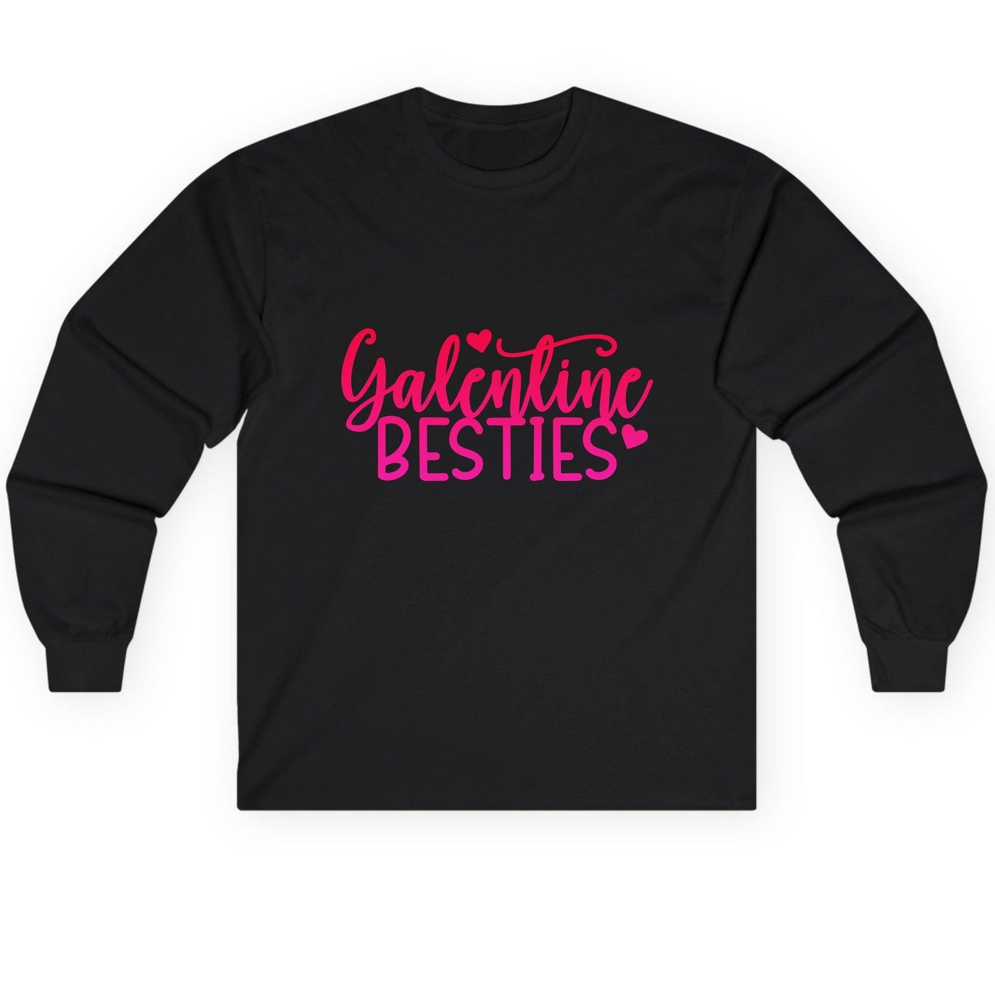 Galentine Besties galentine's day Long Sleeve Tee Black product mockup