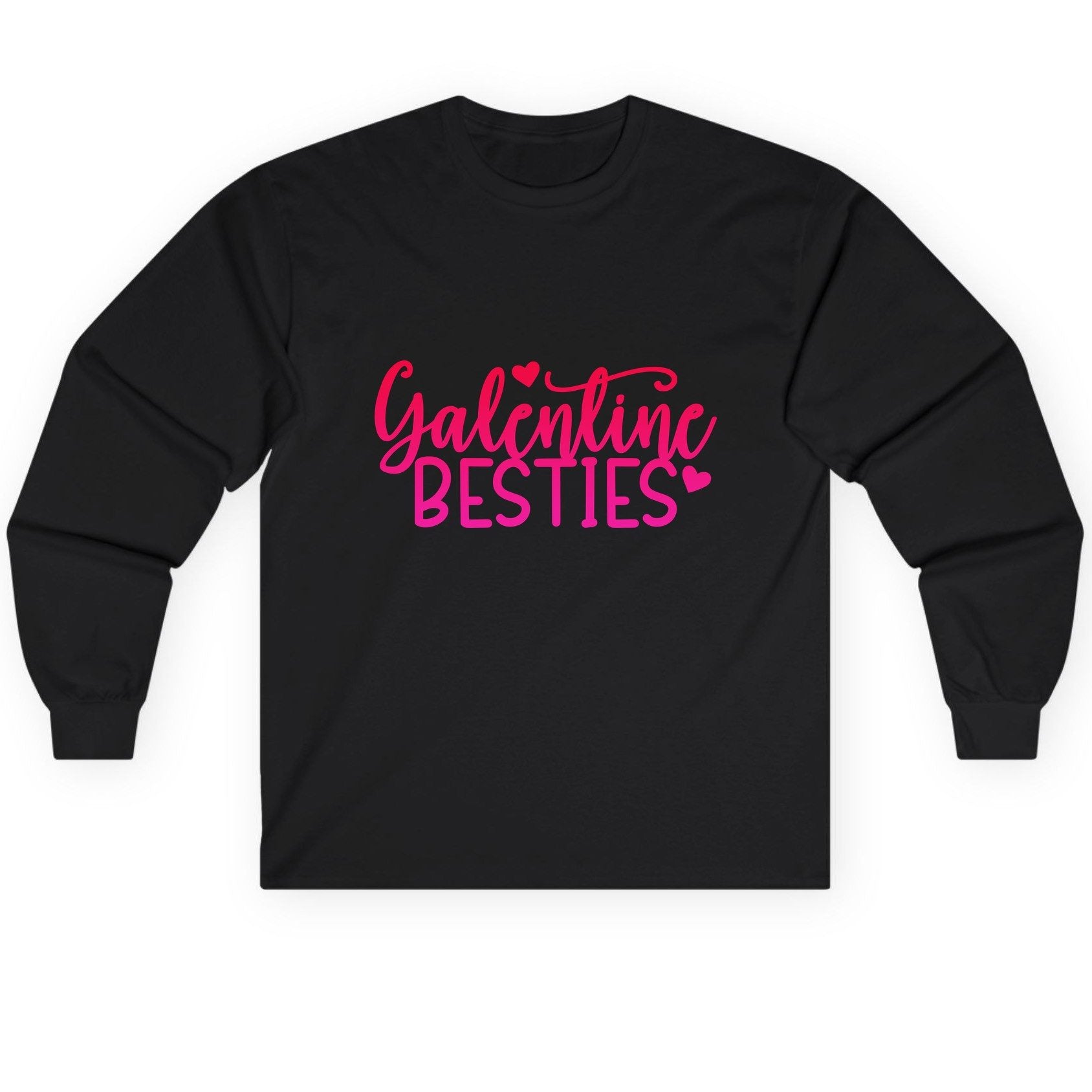 Galentine Besties galentine's day Long Sleeve Tee Black product mockup