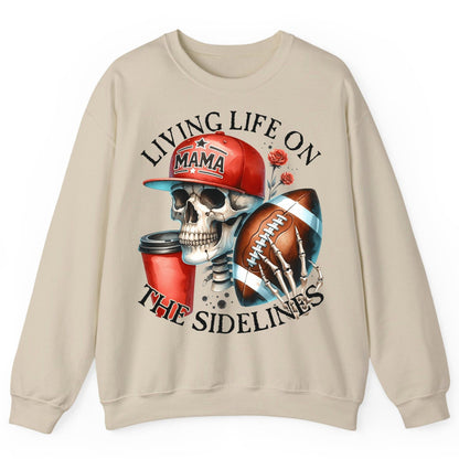 Living Life on the Sidelines football mama Sweatshirt Sand product mockup