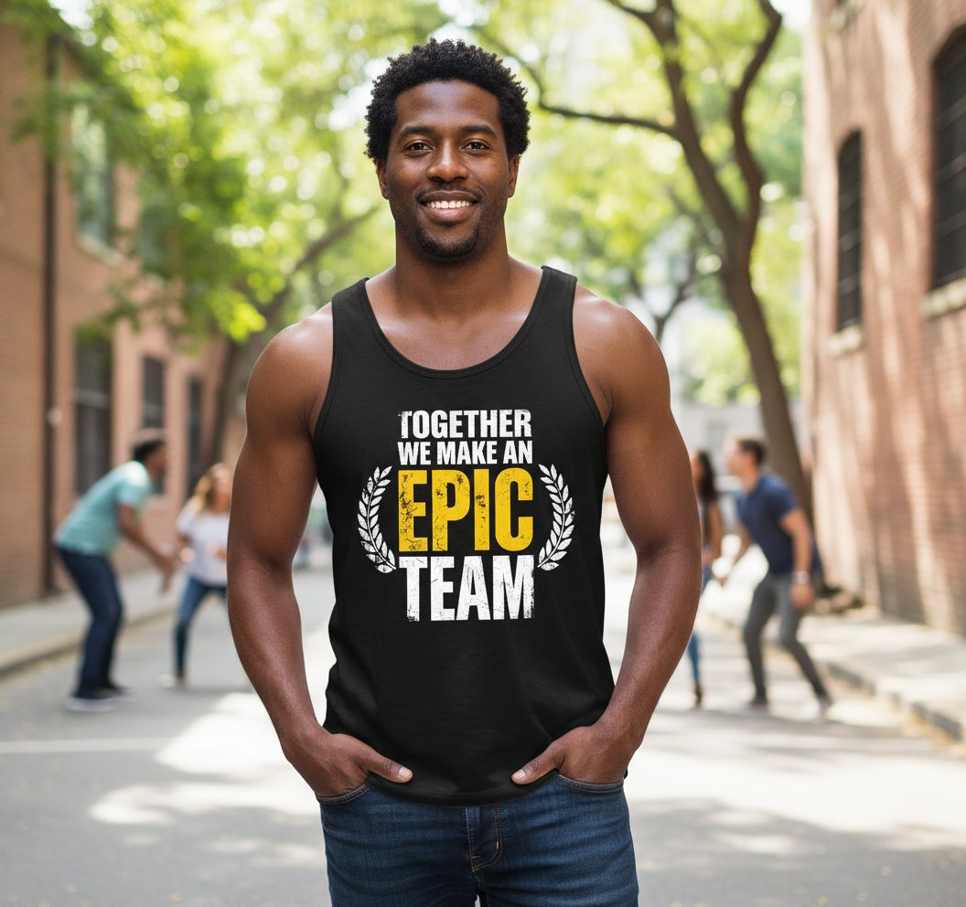 Together We Make an Epic Team teamwork Tank Top Black lifestyle mockup