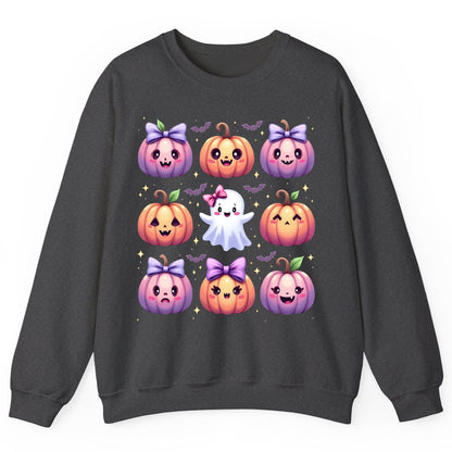 Kawaii Halloween Pumpkins kawaii Halloween Sweatshirt Dark Heather product mockup
