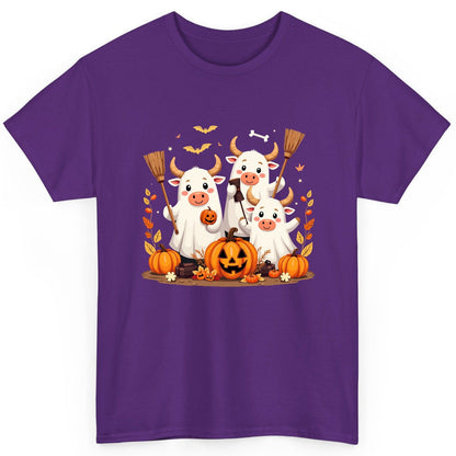 Cute Ghost Cows Halloween cows T-Shirt Purple product mockup