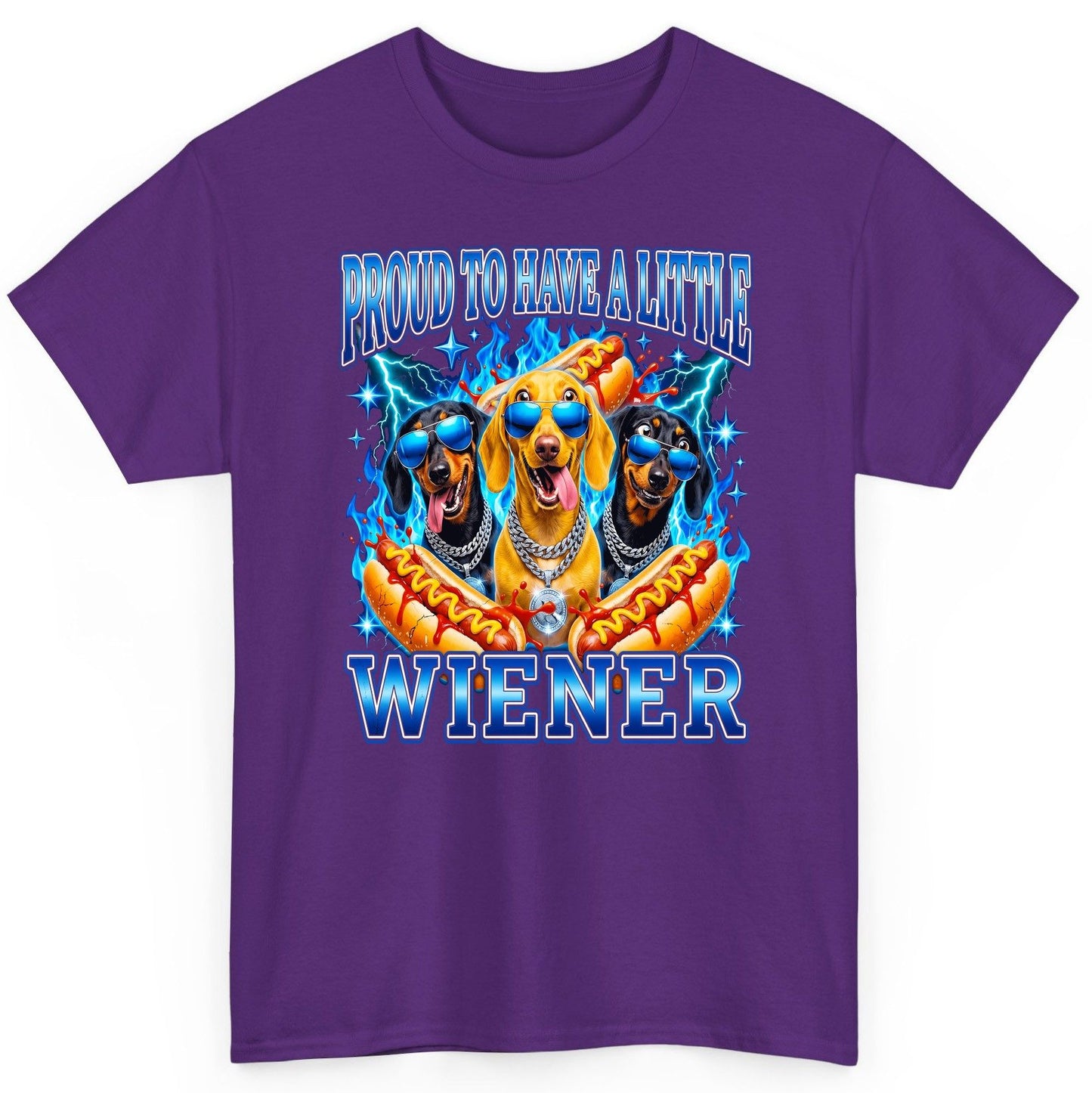 Proud to Have a Little Wiener dachshund dogs T-Shirt Purple product mockup