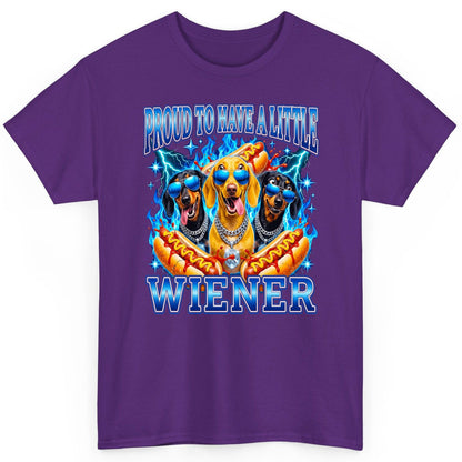 Proud to Have a Little Wiener dachshund dogs T-Shirt Purple product mockup