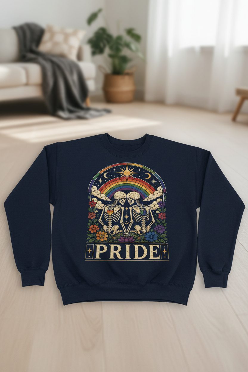 Pride Lgbtq+ Sweatshirt - product mockup - Navy