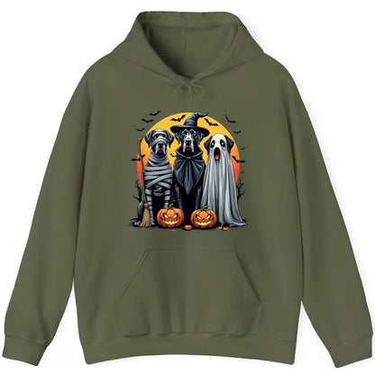 Halloween Dogs in Costumes Halloween dogs Hoodie Military Green product mockup