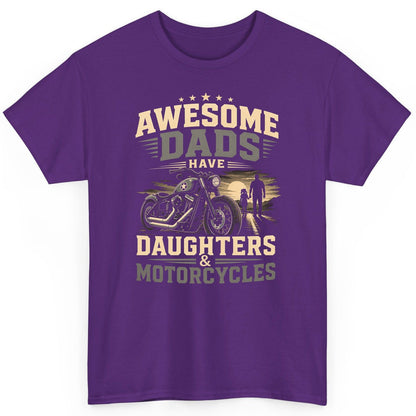 Awesome Dads Have Daughters & Motorcycles biker dad T-Shirt Purple product mockup