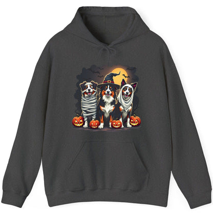 Australian Shepherd Halloween Dogs australian shepherd dogs Hoodie Dark Heather product mockup