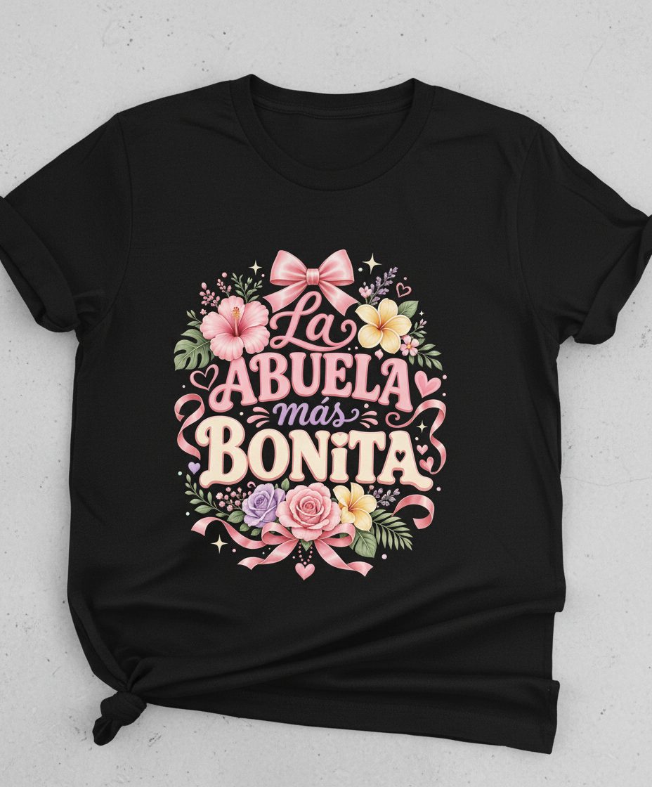 La ABUELA Más BONITA Grandma T-Shirt - product mockup - Black