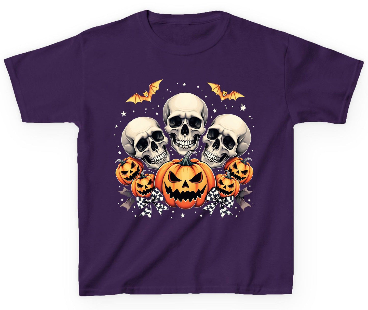 Skulls and Pumpkins Halloween Halloween Youth T-Shirt Purple product mockup
