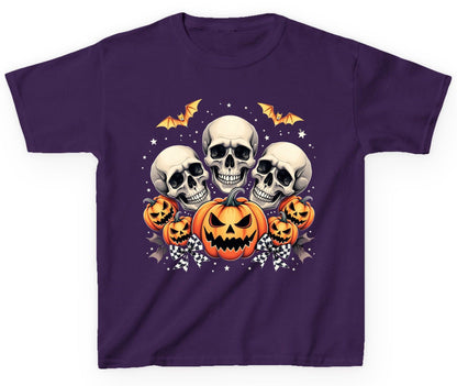 Skulls and Pumpkins Halloween Halloween Youth T-Shirt Purple product mockup