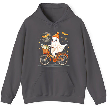 Cute Ghost on Bicycle cute ghost Hoodie Charcoal product mockup