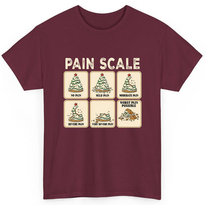 Pain Scale Christmas cookie pain scale T-Shirt Maroon product mockup