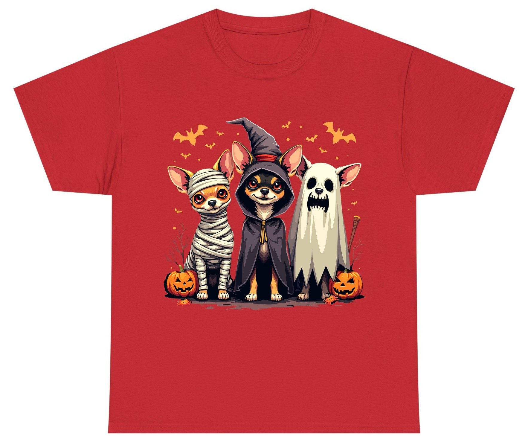 Chihuahua Halloween Costumes chihuahua dogs in Halloween costumes Youth T-Shirt Red product mockup