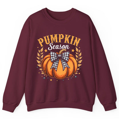 Pumpkin Season fall Sweatshirt Maroon product mockup