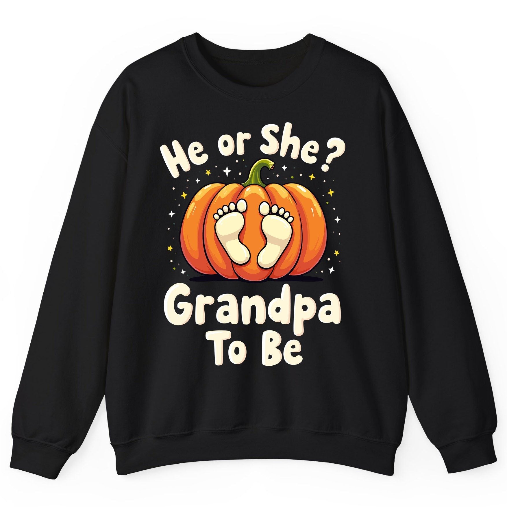He or She Grandpa to Be gender reveal Sweatshirt Black product mockup