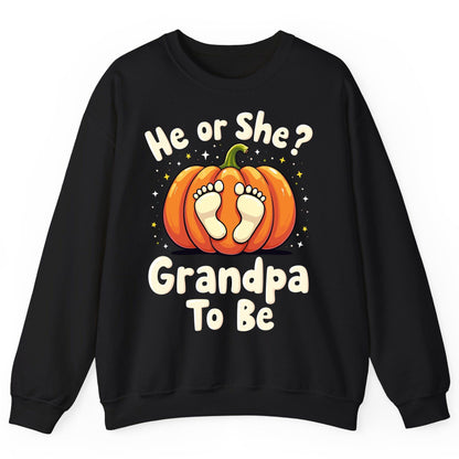 He or She Grandpa to Be gender reveal Sweatshirt Black product mockup