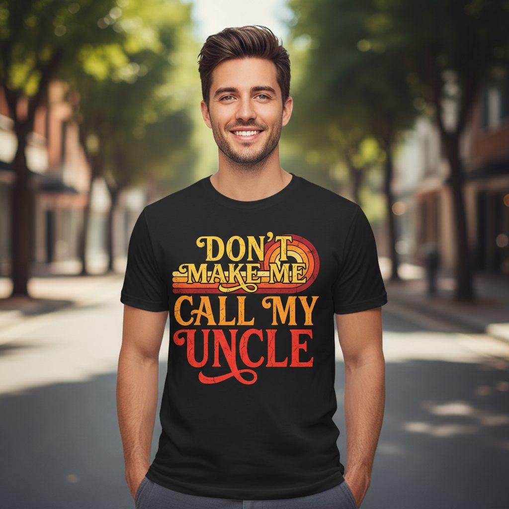 Don't Make Me Call My Uncle family humor Youth T-Shirt Black lifestyle mockup