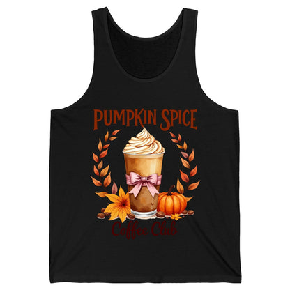 Pumpkin Spice Coffee Club pumpkin spice latte Tank Top Black product mockup