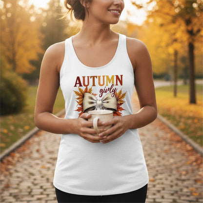 Autumn Girly autumn Tank Top White lifestyle mockup