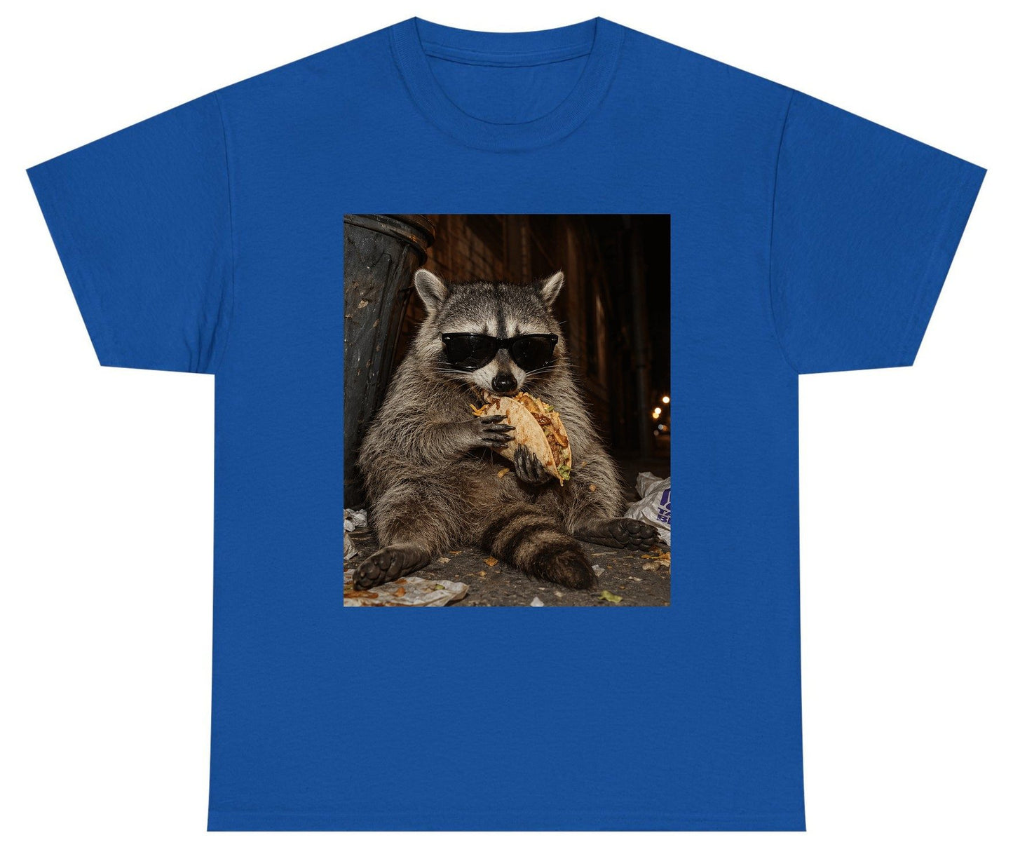 Raccoon Eating Taco Funny Animal Lovers Youth T-Shirt - product mockup - Royal