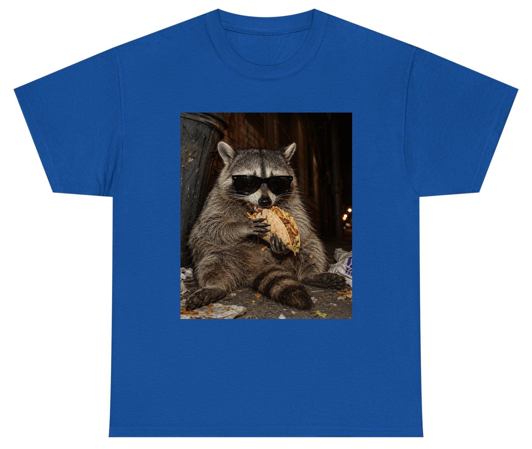 Raccoon Eating Taco Funny Animal Lovers Youth T-Shirt - product mockup - Royal