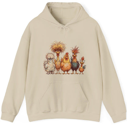 Funny Scribble Art Chickens chickens Hoodie Sand product mockup