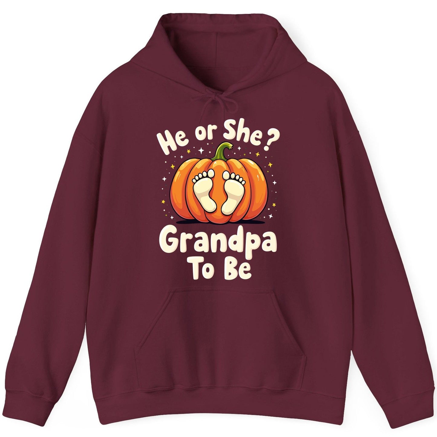 He or She Grandpa to Be gender reveal Hoodie Maroon product mockup