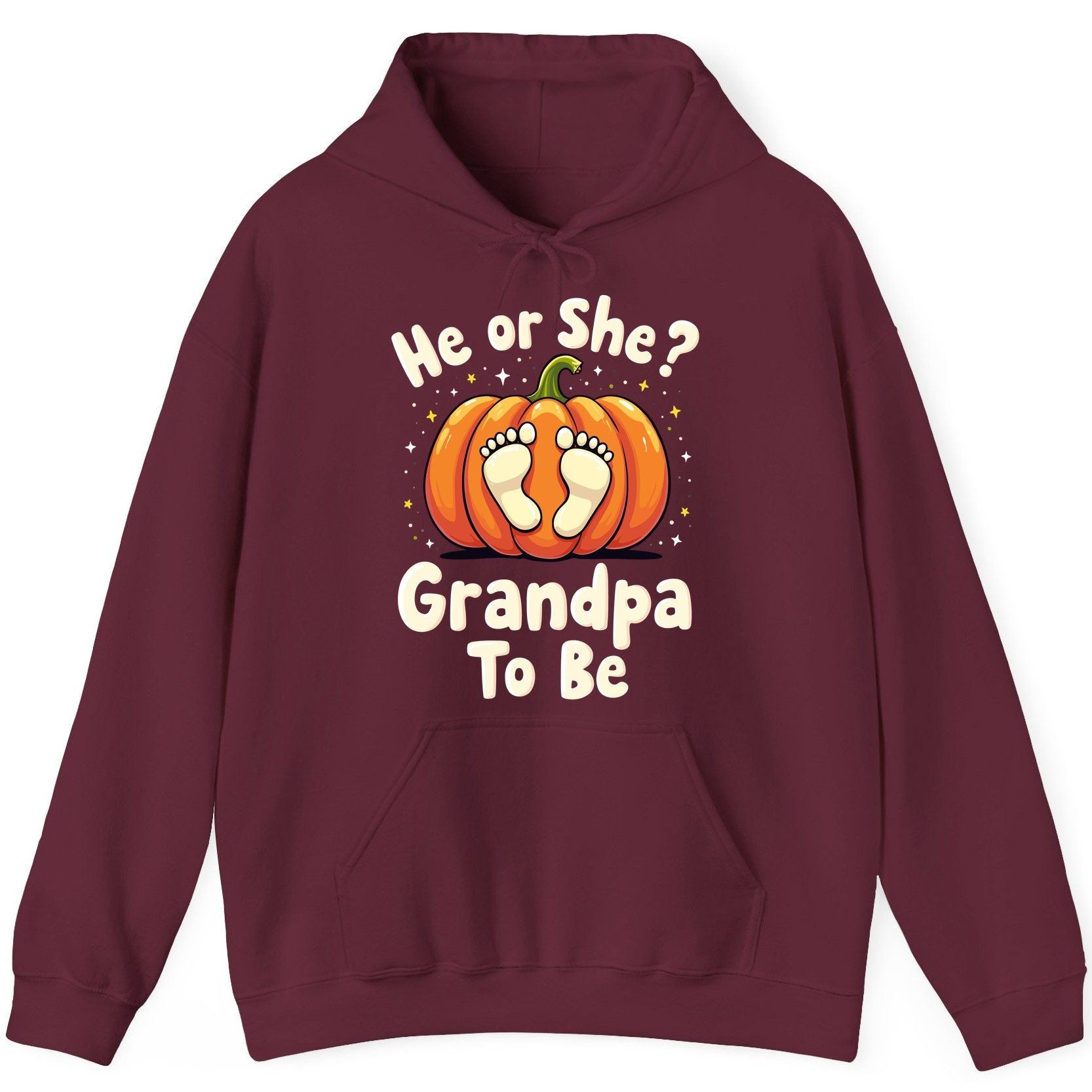 He or She Grandpa to Be gender reveal Hoodie Maroon product mockup