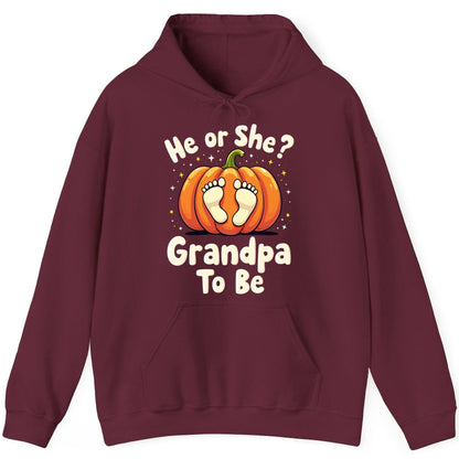 He or She Grandpa to Be gender reveal Hoodie Maroon product mockup