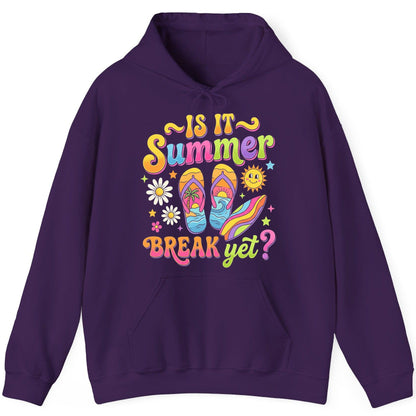 Is It Summer Break Yet Retro Vacation Hoodie - product mockup - Purple