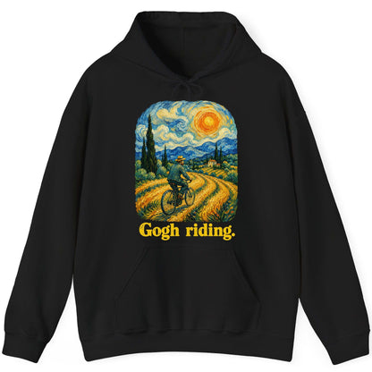 Gogh Riding van gogh parody Hoodie Black product mockup