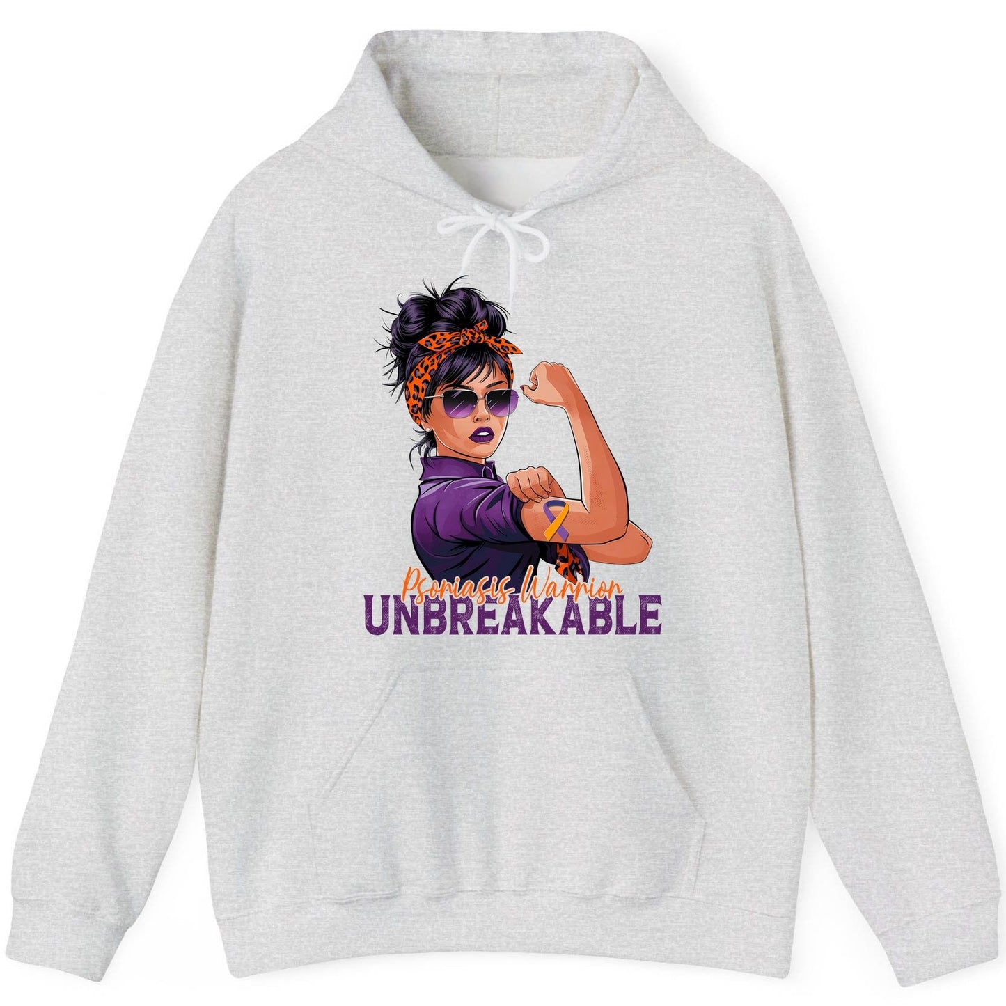 Psoriasis Warrior Unbreakable psoriasis awareness Hoodie Ash product mockup