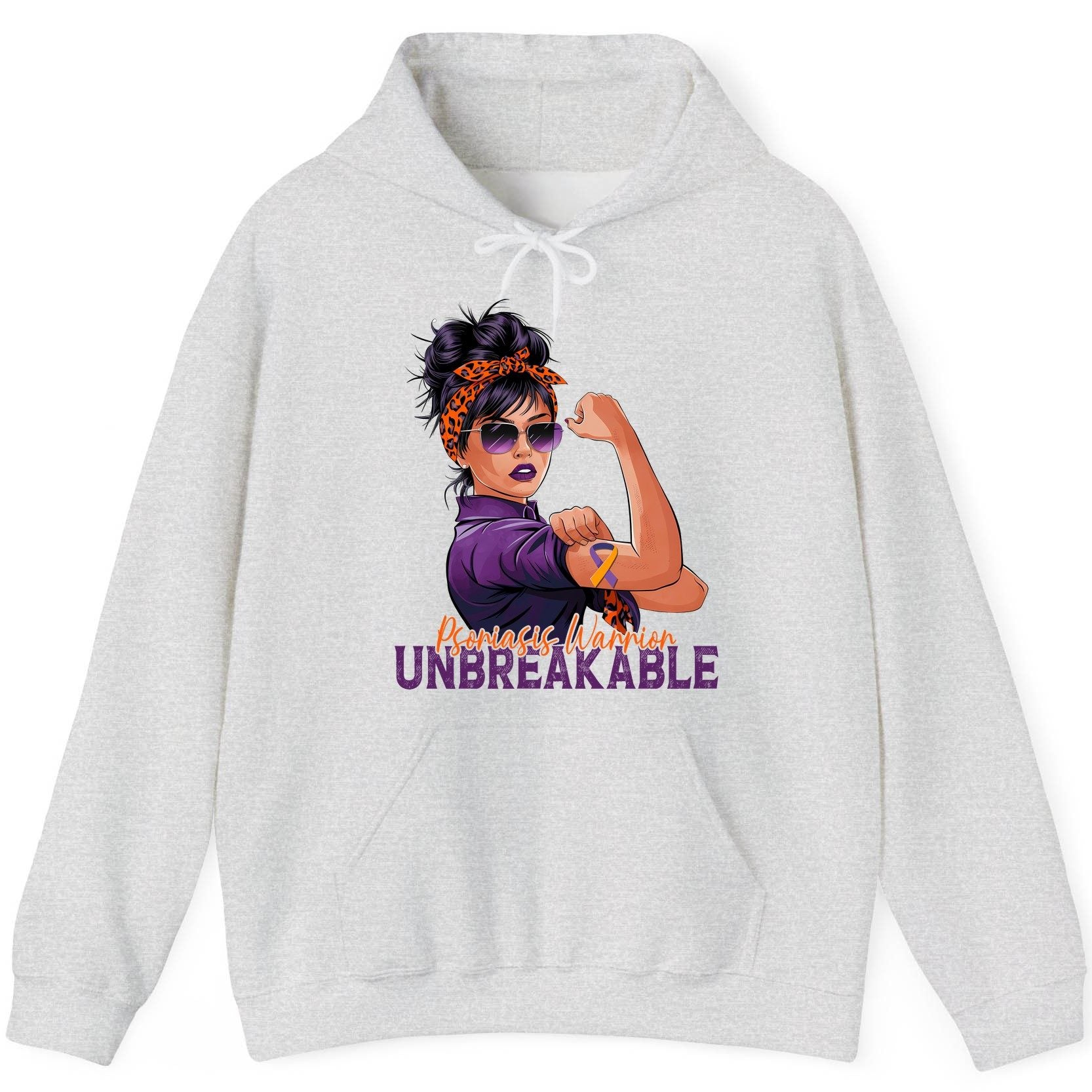Psoriasis Warrior Unbreakable psoriasis awareness Hoodie Ash product mockup