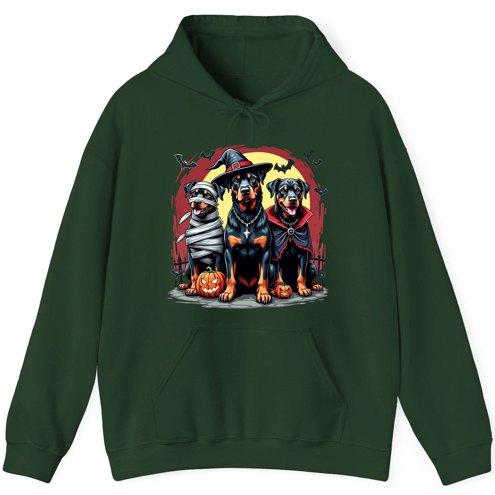 Rottweiler Halloween Costumes rottweiler Hoodie Forest Green product mockup