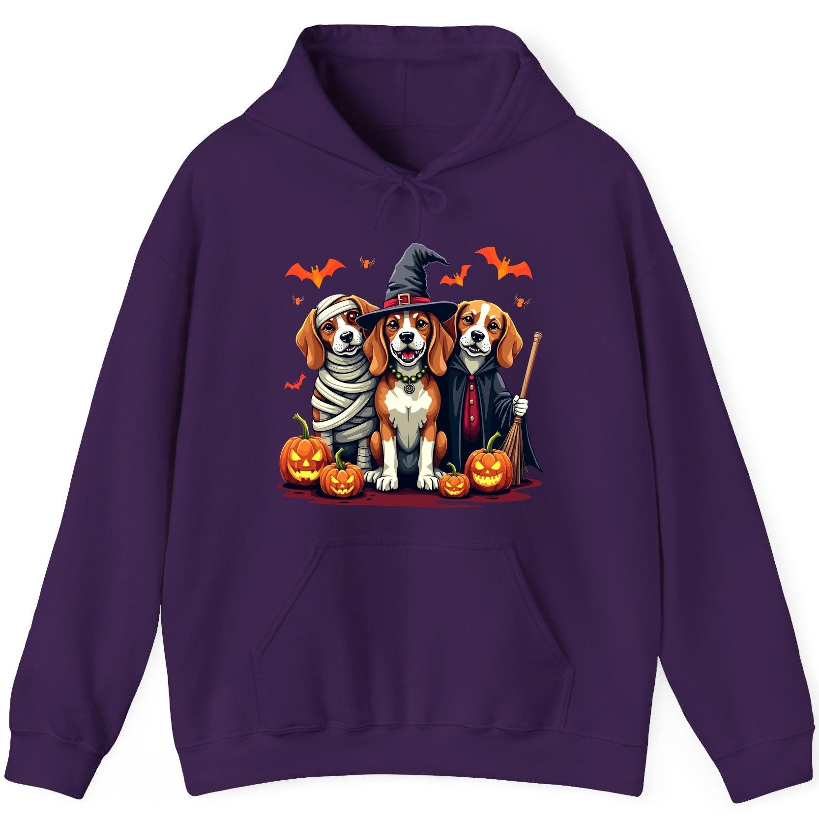 Halloween Beagles Costume beagles in Halloween costumes Hoodie Purple product mockup