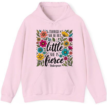 Though She Be but Little, She Is Fierce - Shakespeare shakespeare quote Hoodie Light Pink product mockup