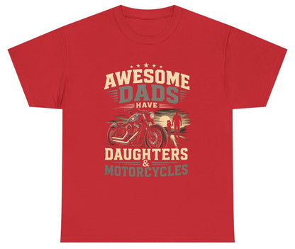 Awesome Dads Have Daughters & Motorcycles biker dad Youth T-Shirt Red product mockup