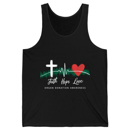 Faith Hope Love Organ Donation Awareness organ donation awareness Tank Top Black product mockup