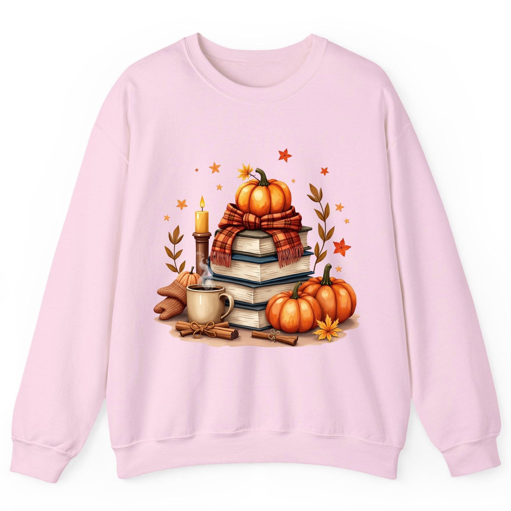 Cozy Autumn Reading Nook cozy autumn reading Sweatshirt Light Pink product mockup