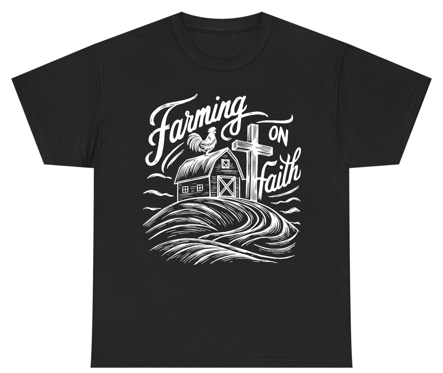 Farming on Faith christian farming Youth T-Shirt Black product mockup