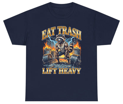 Eat Trash Lift Heavy raccoon Youth T-Shirt Navy product mockup